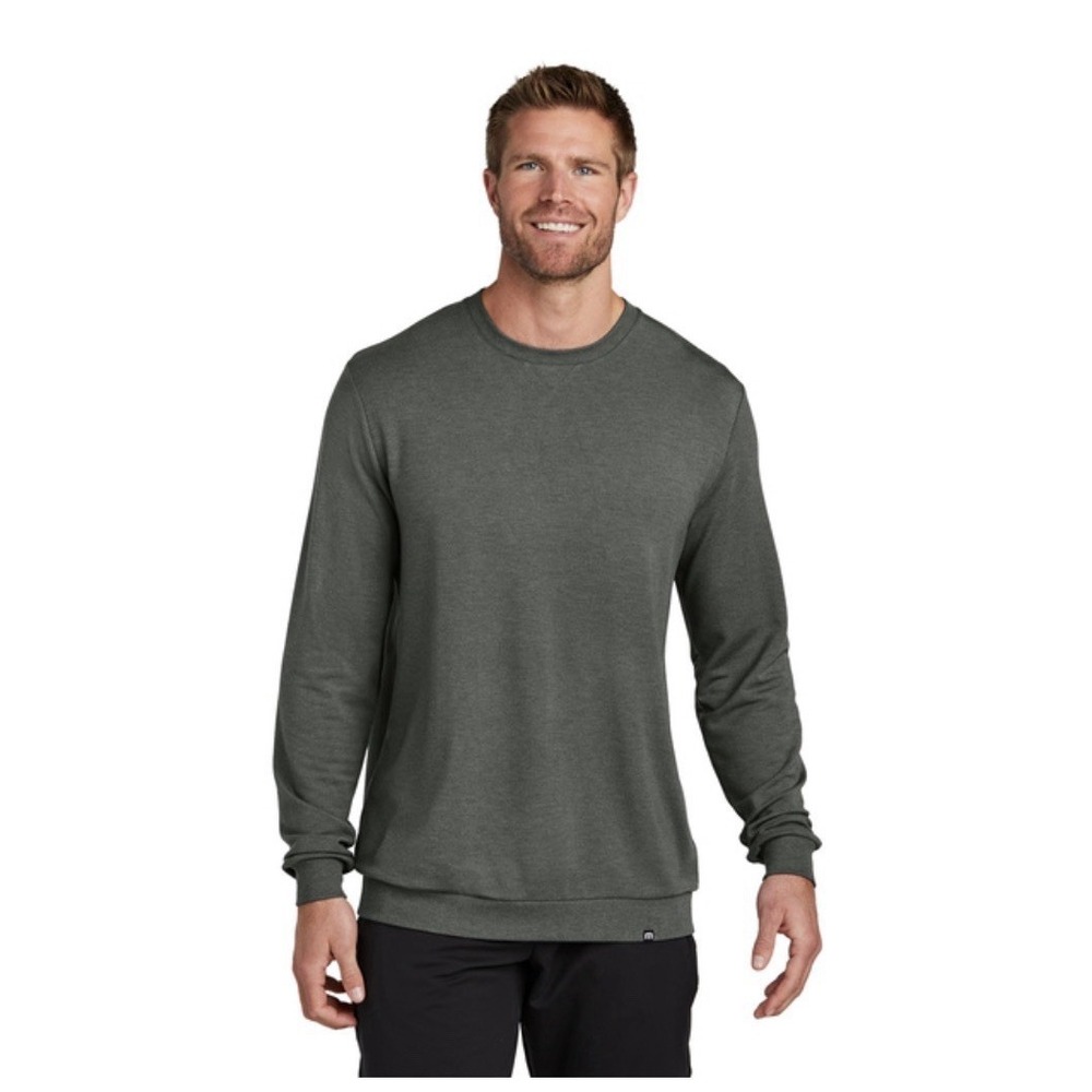 TravisMathew Long Weekend Crew Men's M Dark Grey Heather Pullover NWT